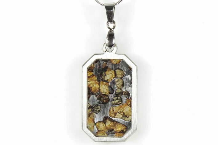 Brenham Pallasite Dog Tag Meteorite Pendant - Kansas #309164